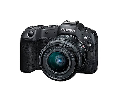 Canon EOS R8 Content Creator Kit, Full-Frame Hybrid Mirrorless Camera with Tripod & Stereo Microphone, 24.2 Megapixel CMOS Image Sensor, 4K Video, RF Mount, Vlogging Camera, Black - style: EOS R8 Content Creator Kit