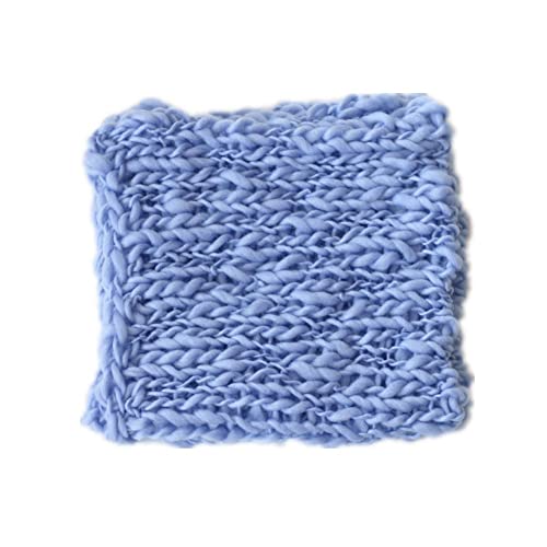 Coberllus Newborn Baby Photography Props Blanket Handmade Knitted Twist Wrap Posing Aid Backdrops for Boy Girls Photography Shoot - color: Blue