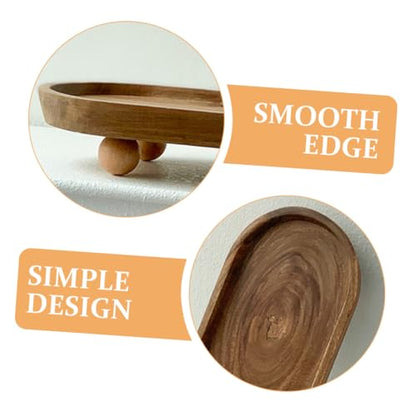 Toyvian Wooden Key Tray and Aromatherapy Display Tray, Multi-Functional Jewelry Holder and Decorative Vanity Plate for Entryway and Desk Organization