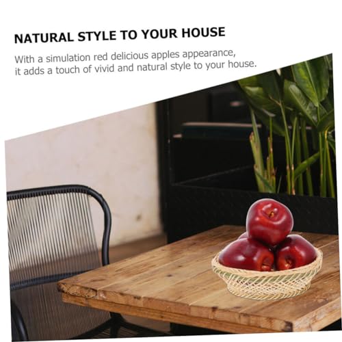 Homoyoyo 3pcs Artificial Red Delicious Fruit Models Lifelike Fake Photography Props for Home Decoration Table Centerpieces and Event Styling and Realistic Design