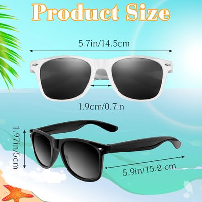 ASTARON Sunglasses Bulk, 6/12/24/48 Pack Sunglasses Party Favors for Summer Beach Pool Birthday Wedding Party Supplies - color: Black and White