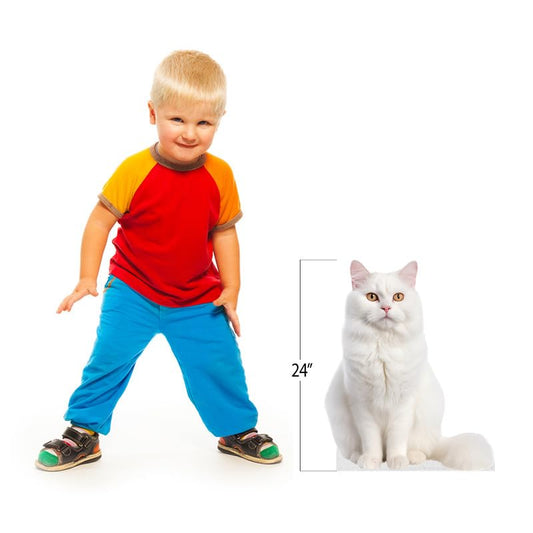 CAT - Snow Lynx - Life Size Cardboard Cutout Standup People with Support Standee | Animals - - color: Cat - Snow Lynx