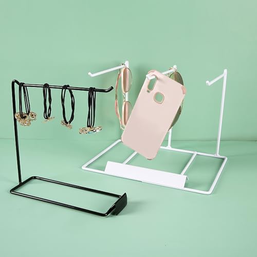 Multifuntional Jewelry Display Stand Showing Holder Alloy Texture Perfect for Necklaces Earrings and Bracelets Bouti - color: Black