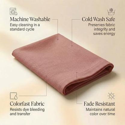 Accent Home 100% Cotton Napkins, Delicate Cloth Napkins for Dinners, Parties and Weddings，18 x 18 Inch Set of 12 - Blush - color: 07 - Blush - Twill, size: 18"x18" - Pack of 12