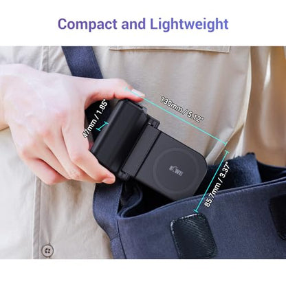 KIWIFOTOS for iPhone Magsafe Camera Grip Magnetic Phone Handle with Bluetooth Remote for iPhone 17 16 Pro Max Samsung Smartphone Vlog Video Shooting(Tripod NOT Included) - color: Magsafe Phone Grip-Gray