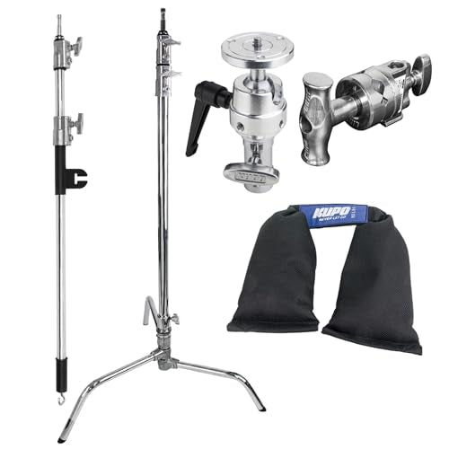 Kupo 40" C-Stand Overhead Shooting Kit 4, Professional Overhead Rig with Turtle Base and Steel Baby Boom for Photography and Video Flat Lay Studio and Location Production Workflows (KS744412) - color: Silver, size: Overhead Shooting Kit 4