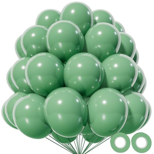 Sage Green Balloon 12 Inch, 110pcs Latex Party Balloons Helium Bright Color for Birthday Baby Shower Wedding Party Supplies Arch Garland Decoration - color: B11-sage Green, size: 12inch (Normal)