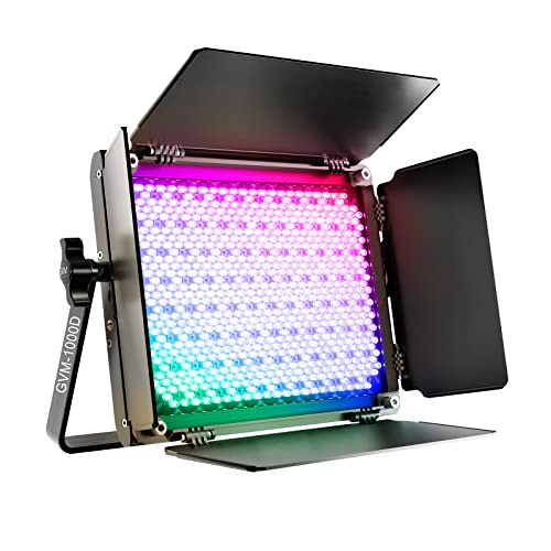 GVM RGB LED Video Light, 800D Studio Light with APP Control Lighting Kit Photography Light 1 Pack with 8 Kinds Scene Lights, 3200-5600K CRI 97 LED Panel Light for YouTube Studio, Video, Portrait - size: 1 pack