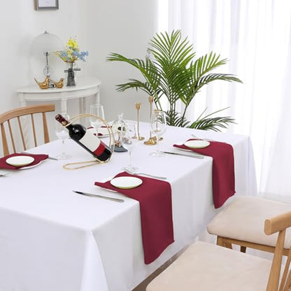 H.VERSAILTEX Cloth Napkins Set of 12 (18" X 18") Linen Textured Dinner Napkins Waterproof Soft Thick Durable Reusable Napkins with Hemmed Edges for Dinners, Weddings and Everyday Use, Christmas Red - color: Christmas Red, size: 18" x 18" (Square)