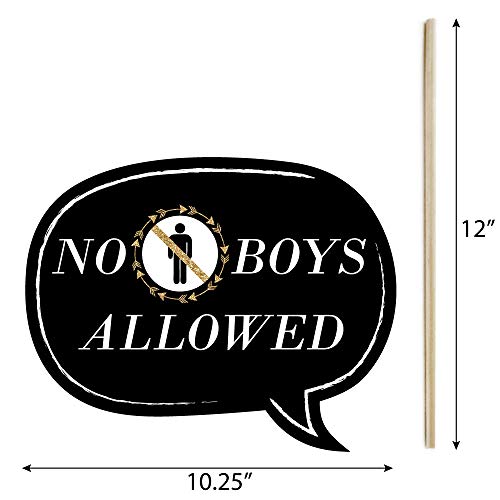 Funny Bride Tribe - Bridal Shower & Bachelorette Party Photo Booth Props Kit - 10 Piece - color: Black, White, Gold