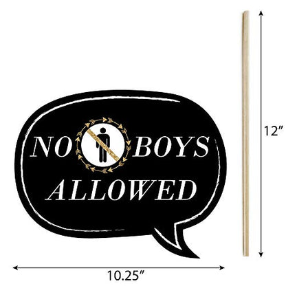 Funny Bride Tribe - Bridal Shower & Bachelorette Party Photo Booth Props Kit - 10 Piece - color: Black, White, Gold