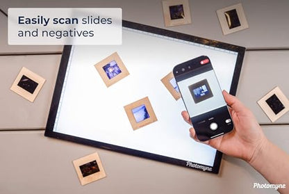 Photomyne A4 Slide Viewer | Light Pad Backlight | Negative Viewer | Film Negatives & Old Slides Scanning Light Box | Hands-Free Ultra-Thin Ultimate Brightness (Includes USB Adapter) - Black - style: Scanning