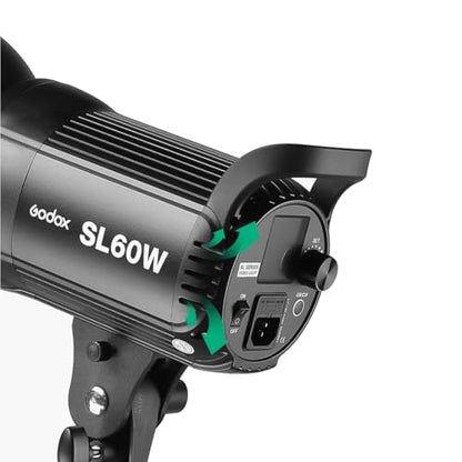 2pcs SL60W LED Video Light Kit with Softbox,60W Bowens Mount Studio Continuous Light Kit with Stand,Remote Control,Reflector,Brightness Adjustment for Video Recording,Wedding,Live Streaming