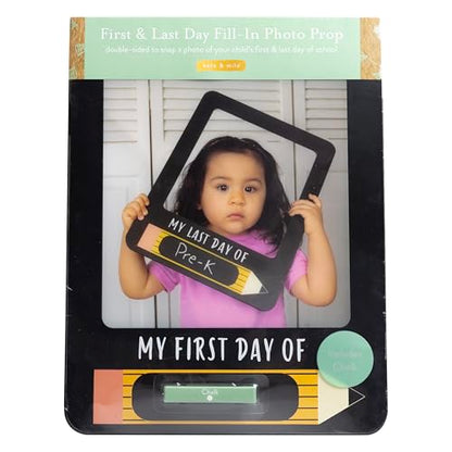 Kate & Milo First & Last Day Chalk Prop, Reversible Chalkboard, Photo Prop for Kids, Kindergarten Through High School, K-12, Reusable, Erasable - style: School Bus Chalkboard