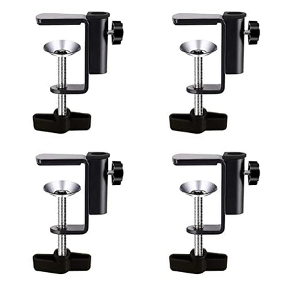 Desk Table Mount Clamps, 4 Pack Universal Desk C-Clamp with 1/2" Thread Hole for Swing Arm Magnifying Desk Lamp Microphone Camera (A) - size: A