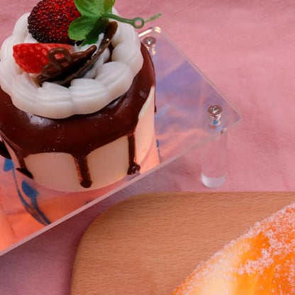 MY MIRONEY 2PCS Acrylic Display Stand Iridescent Display Shelf Figurines Organizer Cupcakes Holder for Cake Food Desserts Figurines Collectibles Perfume Jewelry Makeup(7.87" x 2.95" x 1.97") - size: 7.87" x 2.95" x 1.97"