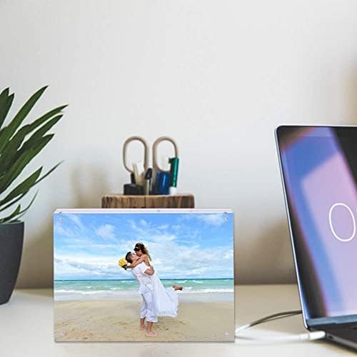 1Pack Acrylic Picture Frame,5x7 Clear Double Sided Photo Frame,Magnetic Photo Frames Desktop Display Family Baby Friends or Pet Dog Picture with Support Stand and Gift Boxes - size: 5x7in-1