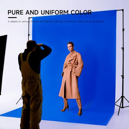 YSKE-Professional Blue Photography Backdrop10X7ft - Machine Washable Seamless Background for Studio & Video - color: Blue, size: 10X7
