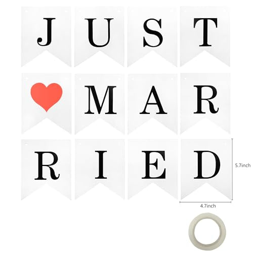 Mr & Mrs Signs Wedding Table Decorations - Wooden Freestanding Letters for Photo Props, Rustic Anniversary Decorations (White + Banner) - color: White with banner