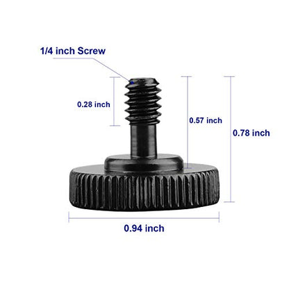 ChromLives Thumb Screw Tripod Quick Release 1/4" Thumbscrew L Bracket Screw Mount Adapter with Bottom 1/4"-20 Female Thread (2 Pack) - color: Thumb Tripod Screw