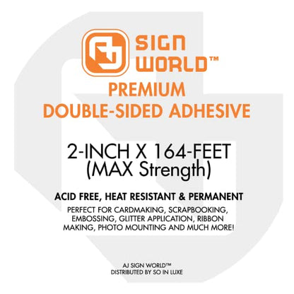 Best 2" MAX Strength Thin Permanent Double-Sided Tape for Arts, Crafts, Photography, Scrapbooking, Tear-by-Hand, Paper Backing (2-Inch by 164-Feet/55 Yards)… - size: 2-Inch MAX Strength Thin