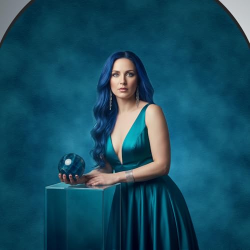Kate Collapsible Backdrop Pop Up Backdrops Brown Blue Portable Background for Headshot, for Portrait Photography, for Video, for Live Stream, 5x6.5ft