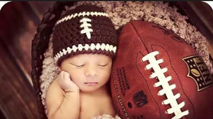 Jastore Baby Photography Props Football Cap Newborn Boy Girl Photo Shoot Outfits Crochet Costume Infant Knitted Hat Sets