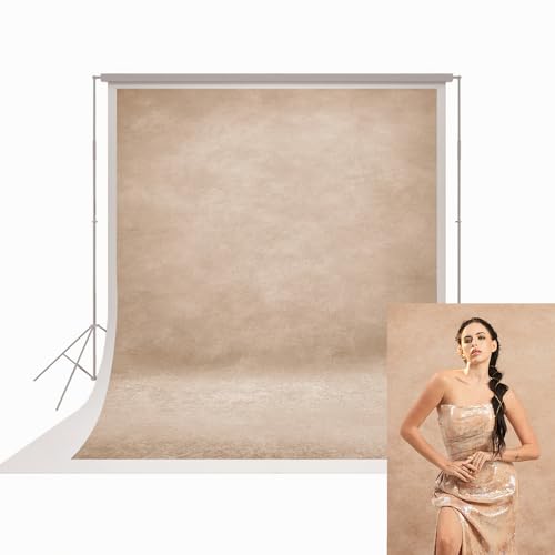 UrcTepics 8x10ft Beige Abstract Textured Professional Photography Backdrop Fabric for Studio, Portraits, Headshot, Event. - color: Beige, size: 8×10 Ft