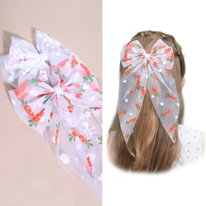 Easter Carrot Hair Clips Baby Girls Rabbit Carrot Hair Pin Easter Bunny Carrot Clips JHE54 (D3-Bow) - color: D3-Bow