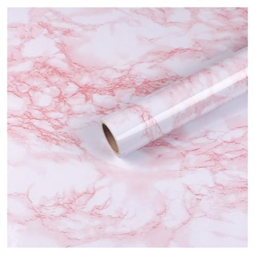 practicalWs 15.7in x 472.4in White/Pink Marble Stick Paper Peel and Stick Countertops Self-Adhesive Vinyl Watertight Wallpaper Great As Cabinets Drawer Shelf Wall Crafts Wall Paper Decorations - color: Pink/White, size: 15.7" x 472.4"