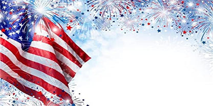 AOFOTO 20x10ft Fireworks American Flag Backdrop Patriotic President's Day 4 of July Independence Day Photography Background USA Veteran Holiday Kid Adults Patriotism Portrait Photo Studio Props Vinyl - size: 20x10ft