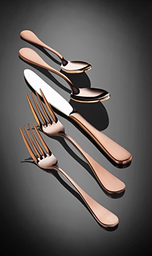 Artaste 56891 Rain 18/10 Stainless Steel Flatware 36-Piece Set, Copper Finish, Service for 12 - color: Copper