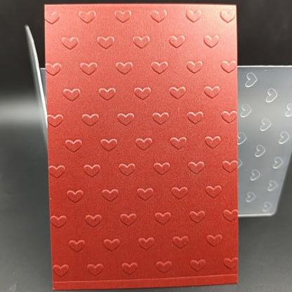 A6 Size Plastic Embossing Folder Valentine's Day Love Heart Card Background Paper Crafts Plastic Textured Impressions for Card Making Scrapbooking