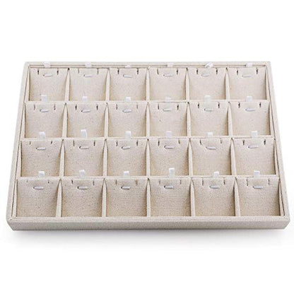 Oirlv Stockable 24 Grids Insert Jewelry Tray Pendant Earrings Storage Trays Showcase Display Organizer - size: 24 Insert Liner