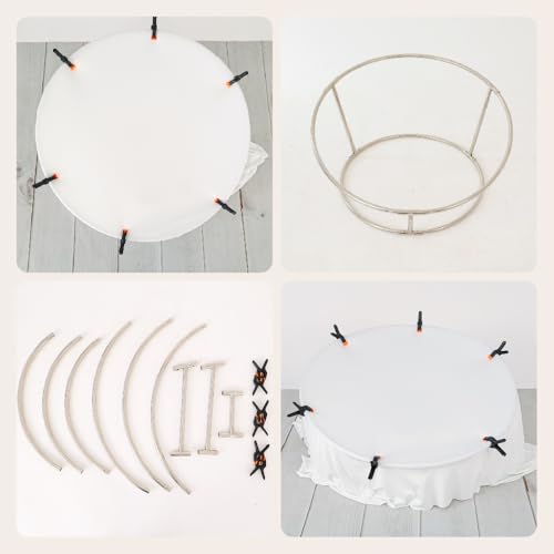 Kate Newborn Photography Props Stainless Steel Stand Set for Baby Photoshoot,Including Newborn Posing Beanbag Sleeve(Unfilled), Elastic Fabric and 6 Clamps (No Filler) - color: Stand with Beanbag，Elastic Fabric and 6 Clamps