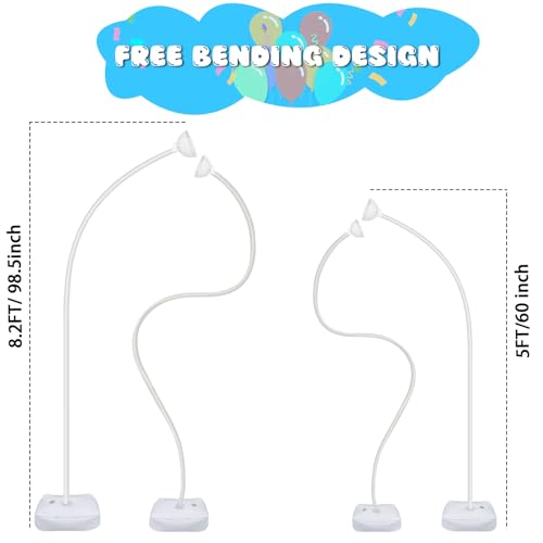 AerWo Balloon Arch Kit with Balloon Pump Electric, 8.2FT & 5FT Half Balloon Arch Stand with Base, Free Bending Balloon Stand Kit for Wedding Birthday Party Baby Shower Graduation Decorations - style: Balloon Arch Stand with Pump