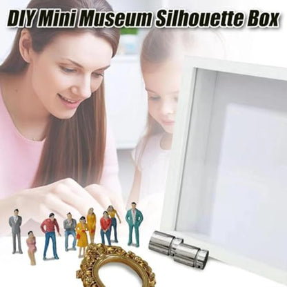 DIY Mini Museum Silhouette Box – 2026 New Mini Museum Kit with Figurines & Lights, Personalized DIY Photo Family Memory Display Case Frame, Celebrate Your Unique Memories in Style (D) - color: D