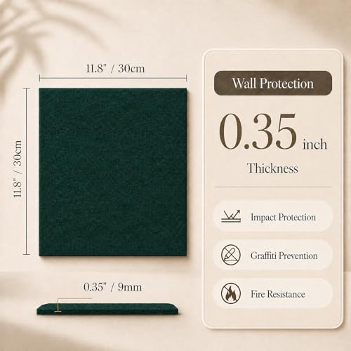 Large Cork Boards for Walls – 36" x 24" Self Adhesive Felt Wall Tiles, Ideal for Office Black Bulletin Board, Easy to Install Pin Board Photo Board(Forset Green) - color: Forest Green, size: 24" X 36"