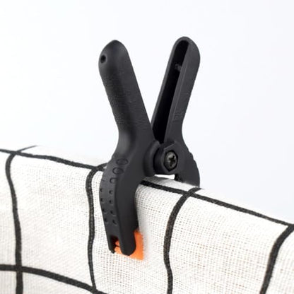 6 Pack Heavy Duty Spring Clamps - Plastic Clips for Photography Studio, Woodworking, Crafts & DIY - Black