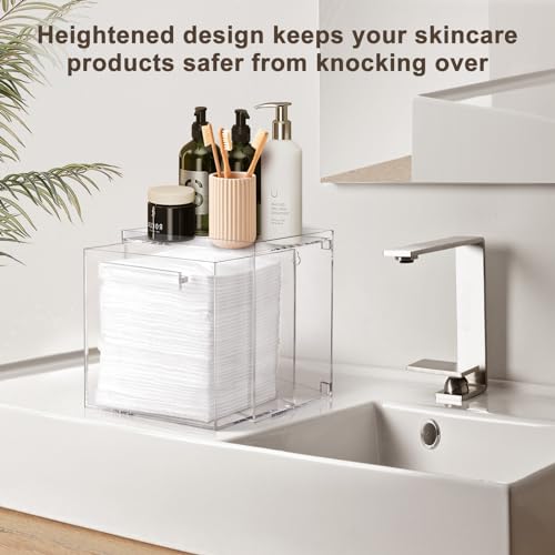 Disposable Facial Towels Storage Box - Acrylic Container Compatible With Clean Skin Club Clean Towel XL - Wall-Mounted Makeup Organizer With Drawer Valentine's Day Gifts - color: Clear