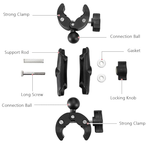 Foraineam Double Mount Camera Clamp Bracket, Umbrella Mount Motorcycle Bike Handlebar Clamps, Super Clamp Monitor Magic Arm, Crab Plier Clip for Desktop, Wagon, Selfie Stick, Photo Studio Light Stand