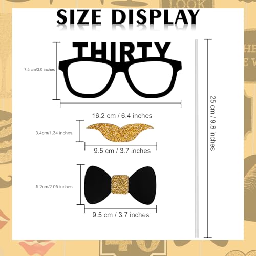 40th Birthday Photo Booth Props - 41 Pcs Black and Gold Decor, Funny Milestone Party Supplies for Men & Women, Retro 1986 Theme Selfie Station Accessories for Surprise Party, 40th Celebration Bash