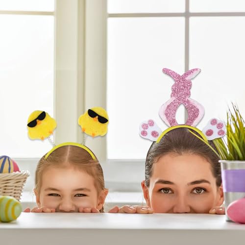 Chicken Rabbits Ears Hairband Photo Props Easters Hair Hoop Headband Party Headpiece Fun Headbands for Music Festival - style: Bow tie eggshell chicken model