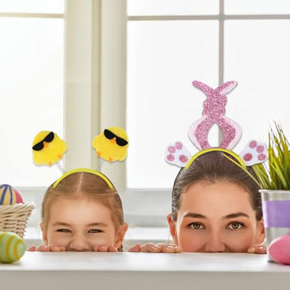 Chicken Rabbits Ears Hairband Photo Props Easters Hair Hoop Headband Party Headpiece Fun Headbands for Music Festival - style: Cracked chicken model