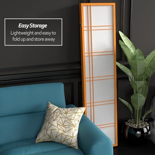 Red Lantern 6 ft. Tall Double Cross Shoji Screen - Honey - 3 Panels - color: Honey, size: 3 Panel