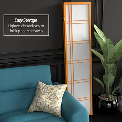 Red Lantern 6 ft. Tall Double Cross Shoji Screen - Honey - 3 Panels - color: Honey, size: 3 Panel