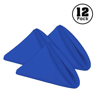 Gee Di Moda Cloth Napkins - 17 x 17 Inch Royal Blue Dinner Napkins - Set of 12 Soft & Absorbent Washable Fabric Cloth Table Napkins with Hemmed Edges for Hotel Restaurant, Holiday Parties & Wedding - color: Royal Blue
