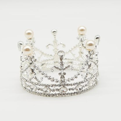 Zeroest Newborn Photography Crown Headband - Baby Princess Tiara for Infant Photo Shoots, Birthday Party -Rhinestone Prop - color: Silver 3#