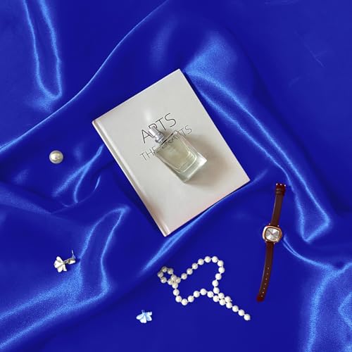 RUDONG M Satin Photography Backdrop 3.3x2.5ft - Wrinkle-Free Silky Fabric Background for Jewelry/Cosmetics/Flat Lay/Studio, Royal Blue Backdrop Cloth (100x75cm) - color: Royal Blue