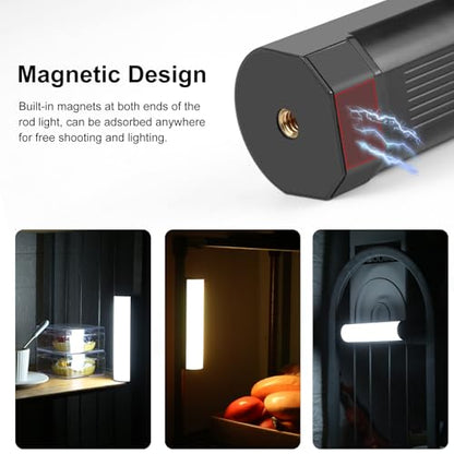 PULUZ Photography Lighting, 360° Magnetic Handheld Light Wand with 2000mAh Rechargeable Battery, 2500-9000K Dimmable Tube Light for Camera, Studio Photography, TikTok, YouTube, Vlog (17cm/6.7 in) - size: 6.7 inches